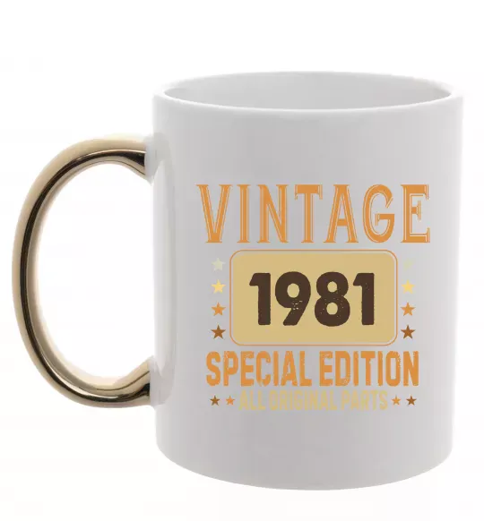 Чашка с цветной ручкой Vintage special edition Золото фото