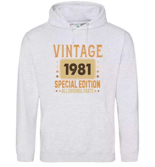 Чоловіча толстовка (худі) Vintage special edition Сірий меланж фото