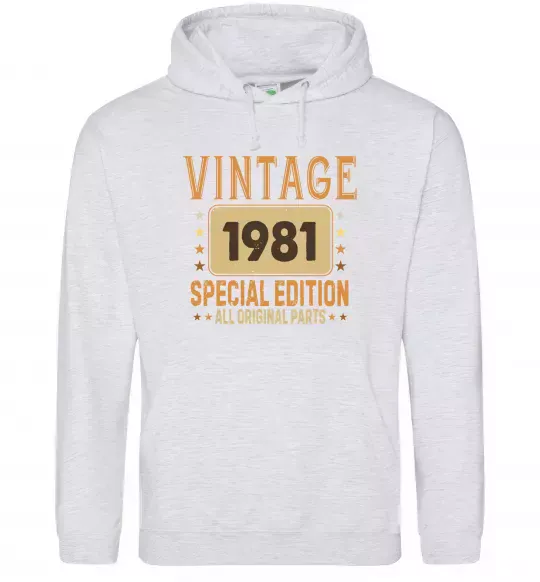 Женская толстовка (худи) Vintage special edition Серый меланж фото