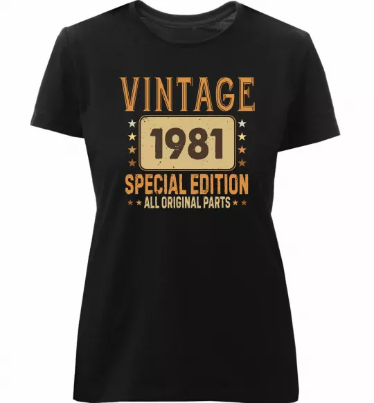 Жіноча преміум футболка Vintage special edition Чорний фото