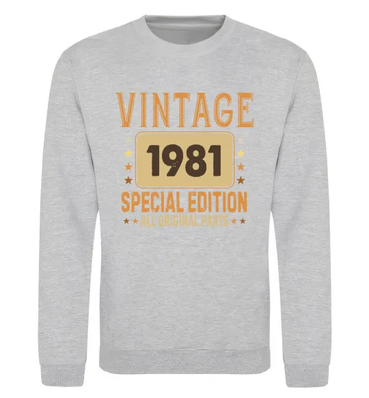 Свитшот Vintage special edition Серый меланж фото