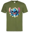 Мужская футболка Стіч Оливковый Мужская футболка Стіч Оливковый фото