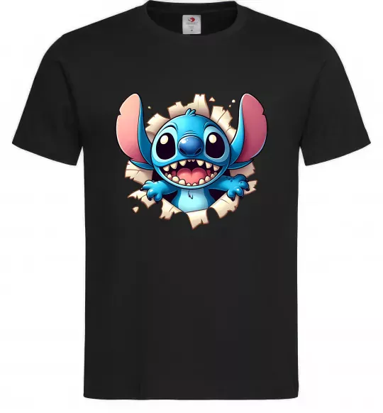 Мужская футболка Стіч Черный фото