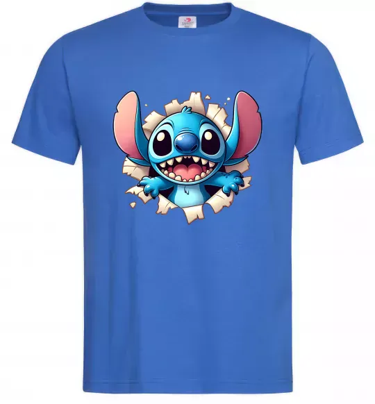 Мужская футболка Стіч Ярко-синий фото