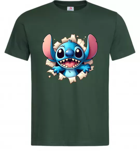 Мужская футболка Стіч Темно-зеленый фото