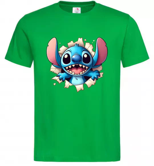 Мужская футболка Стіч Зеленый фото