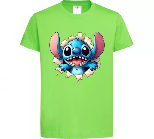 Дитяча футболка Стіч Лаймовий фото