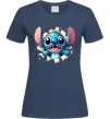 Женская футболка Стіч Темно-синий фото