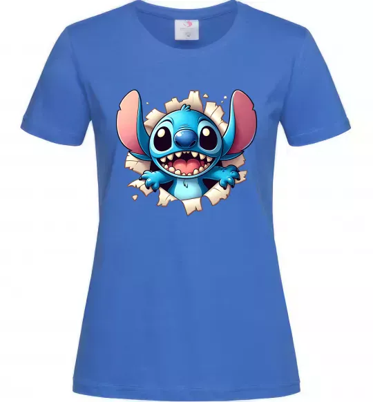 Женская футболка Стіч Ярко-синий фото