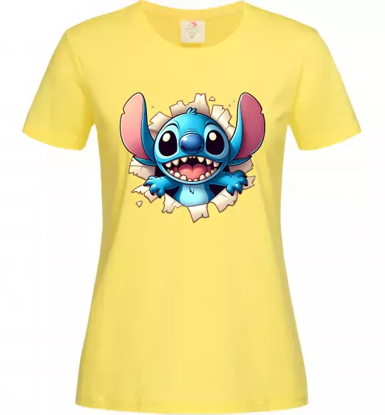 Женская футболка Стіч Лимонный фото