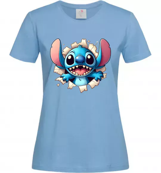 Женская футболка Стіч Голубой фото