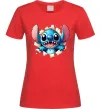 Женская футболка Стіч Красный фото