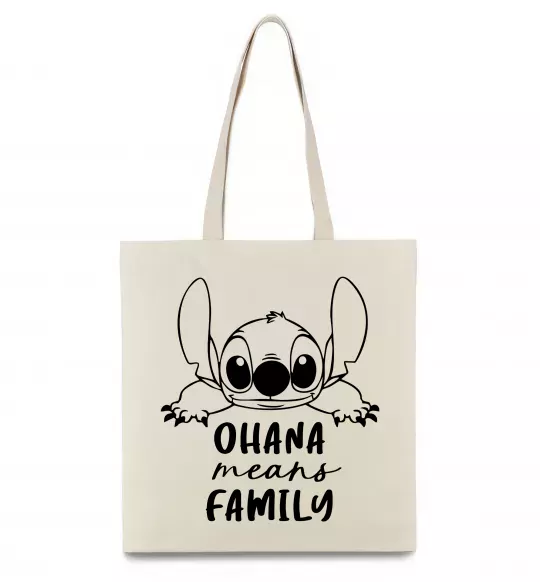 Эко-сумка Ohana means family Бежевый фото