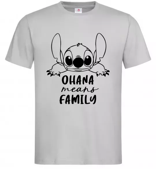 Чоловіча футболка Ohana means family Сірий фото