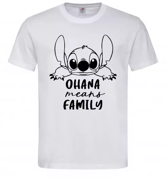 Чоловіча футболка Ohana means family Білий фото