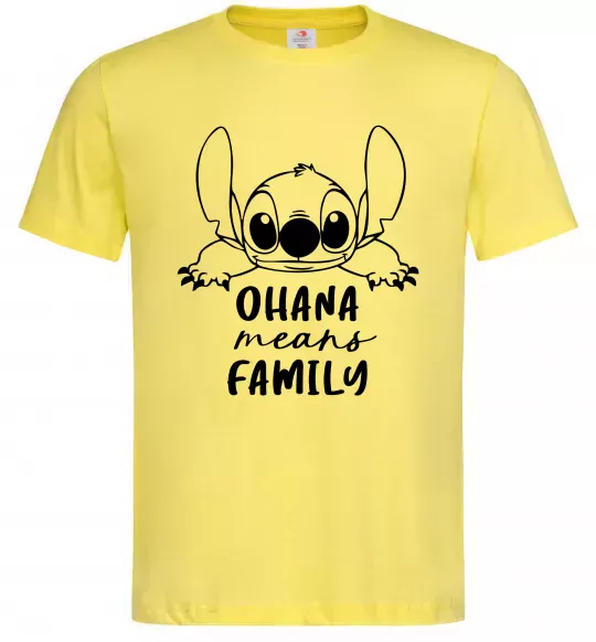 Чоловіча футболка Ohana means family Лимонний фото