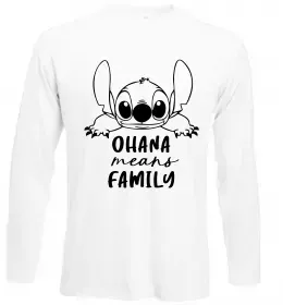 Лонгслив Ohana means family Белый фото