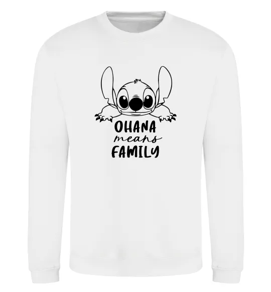 Свитшот Ohana means family Белый фото