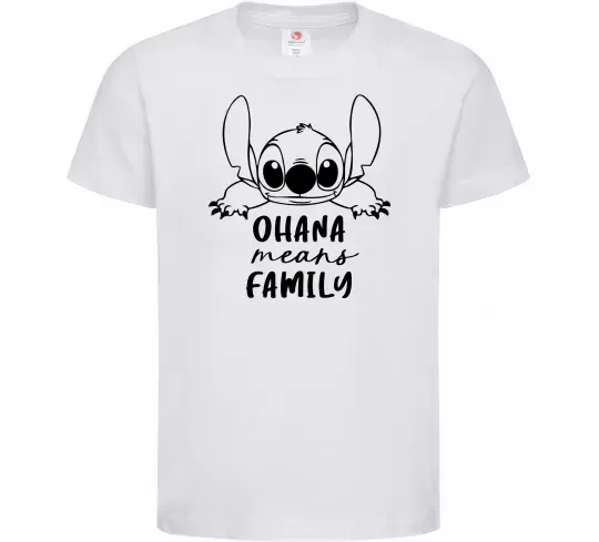 Детская футболка Ohana means family Белый фото