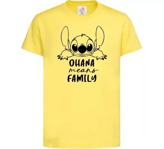 Детская футболка Ohana means family Лимонный фото