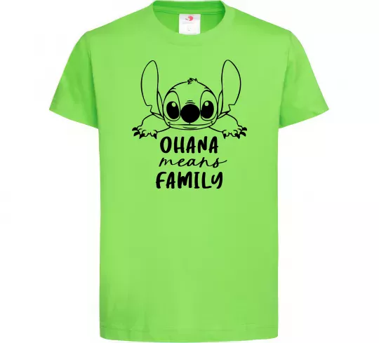 Детская футболка Ohana means family Лаймовый фото