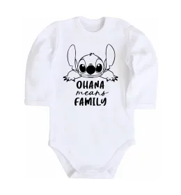 Дитячий бодік Ohana means family Білий фото
