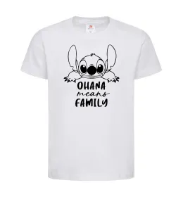 Детская футболка Ohana means family Белый фото