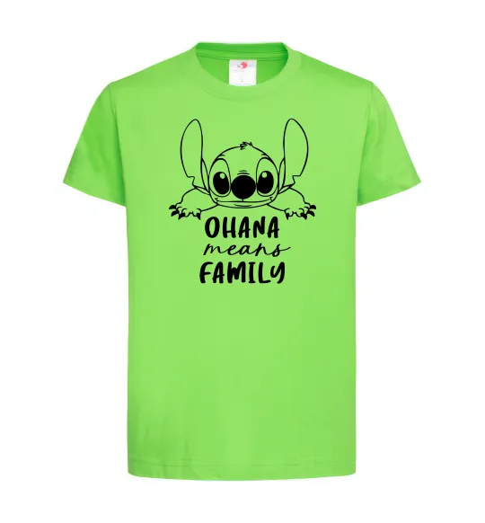 Детская футболка Ohana means family Лаймовый фото