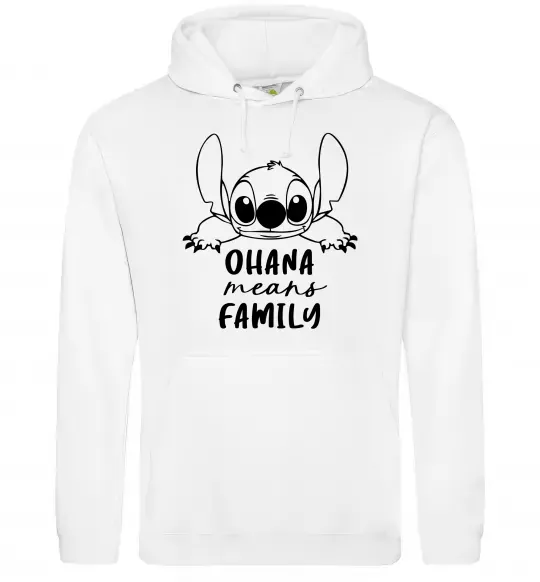 Женская толстовка (худи) Ohana means family Белый фото