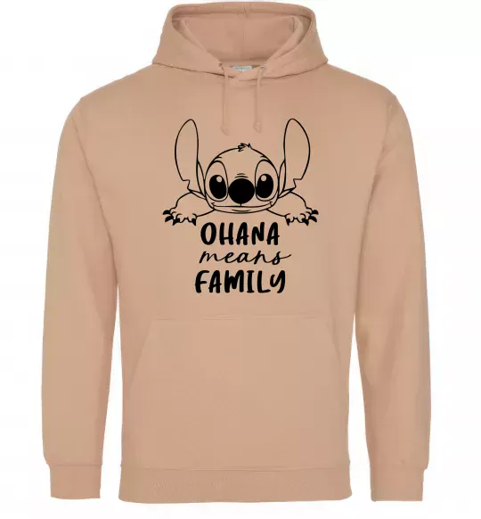 Женская толстовка (худи) Ohana means family Песочный фото