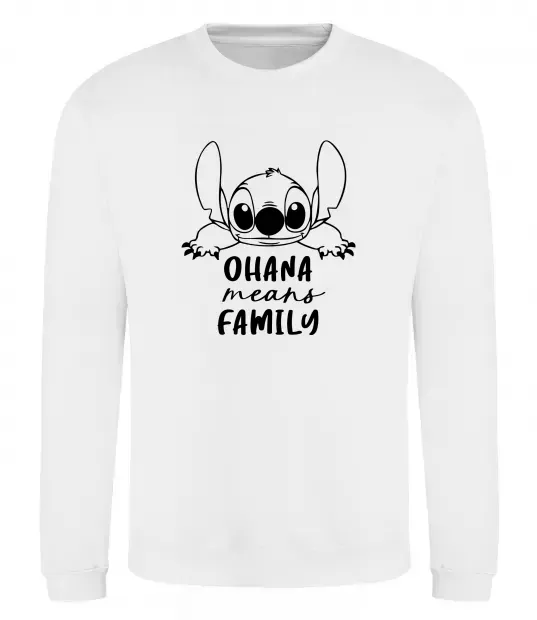 Свитшот Ohana means family Белый фото