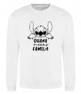 Свитшот Ohana means family Белый фото