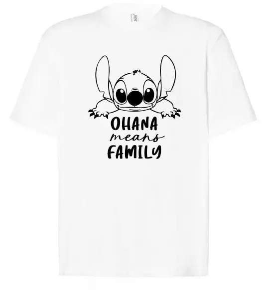 Футболка Оверсайз Ohana means family Белый фото
