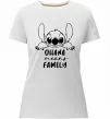 Женская премиум футболка Ohana means family Белый фото