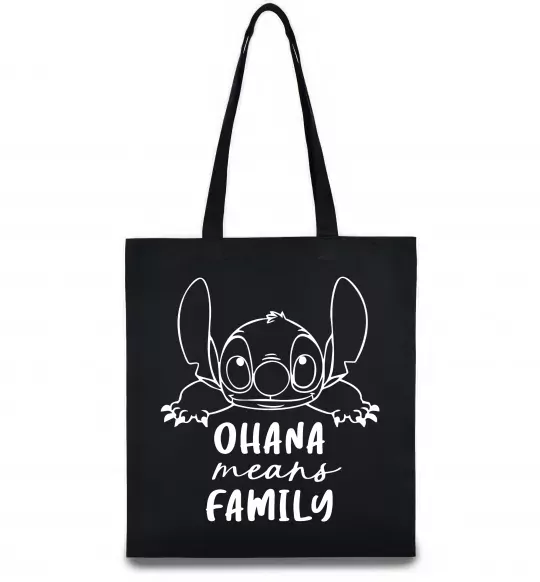 Эко-сумка Ohana means family Черный фото