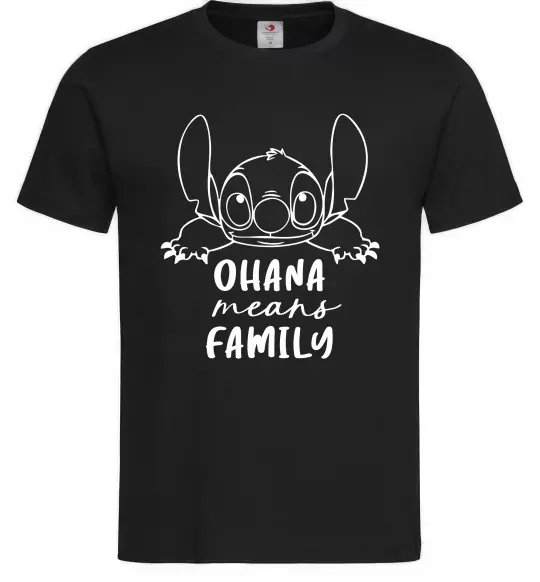 Чоловіча футболка Ohana means family Чорний фото