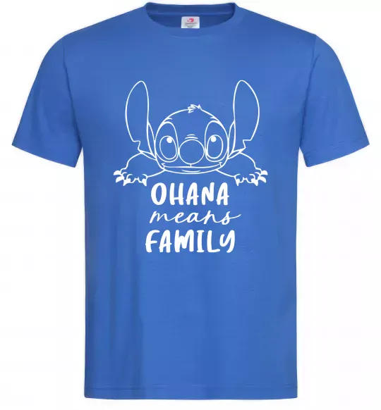 Чоловіча футболка Ohana means family Яскраво-синій фото