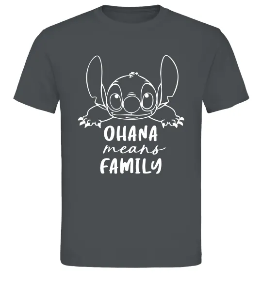Чоловіча футболка Ohana means family Графіт фото