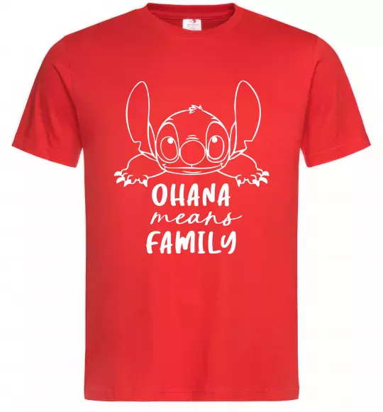Чоловіча футболка Ohana means family Червоний фото