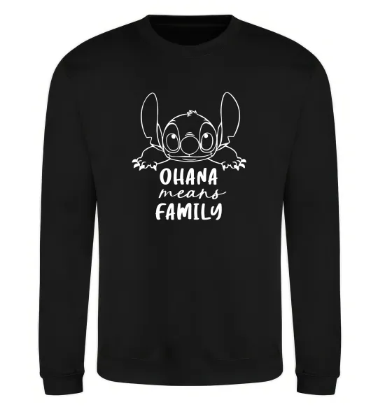 Свитшот Ohana means family Черный фото