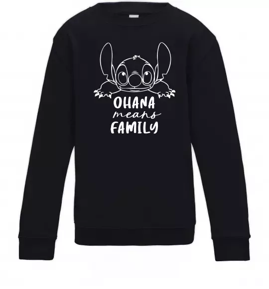 Детский Свитшот Ohana means family Черный фото