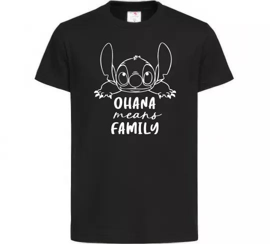 Детская футболка Ohana means family Черный фото