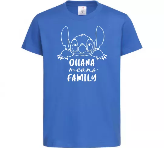 Детская футболка Ohana means family Ярко-синий фото