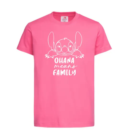 Детская футболка Ohana means family Ярко-розовый фото