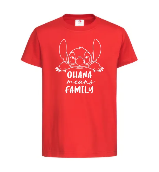 Детская футболка Ohana means family Красный фото