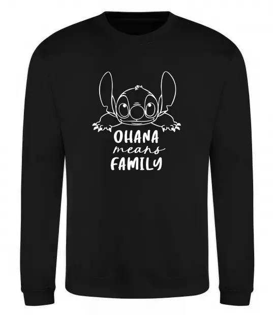 Свитшот Ohana means family Черный фото