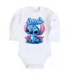 Дитячий бодік Stitch з квітами Білий фото