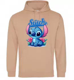Мужская толстовка (худи) Stitch Белый фото