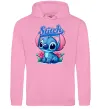 Женская толстовка (худи) Stitch з квітами Розовый фото
