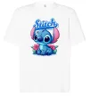 Футболка Оверсайз Stitch з квітами Белый фото